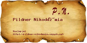Pildner Nikodémia névjegykártya
